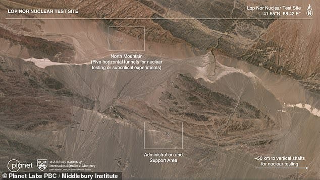 Increased activity has also been detected at China's Lop Nur test site, located in Xinjiang province in western China Increased activity has also been detected at China's Lop Nur test site, located in Xinjiang province in western China