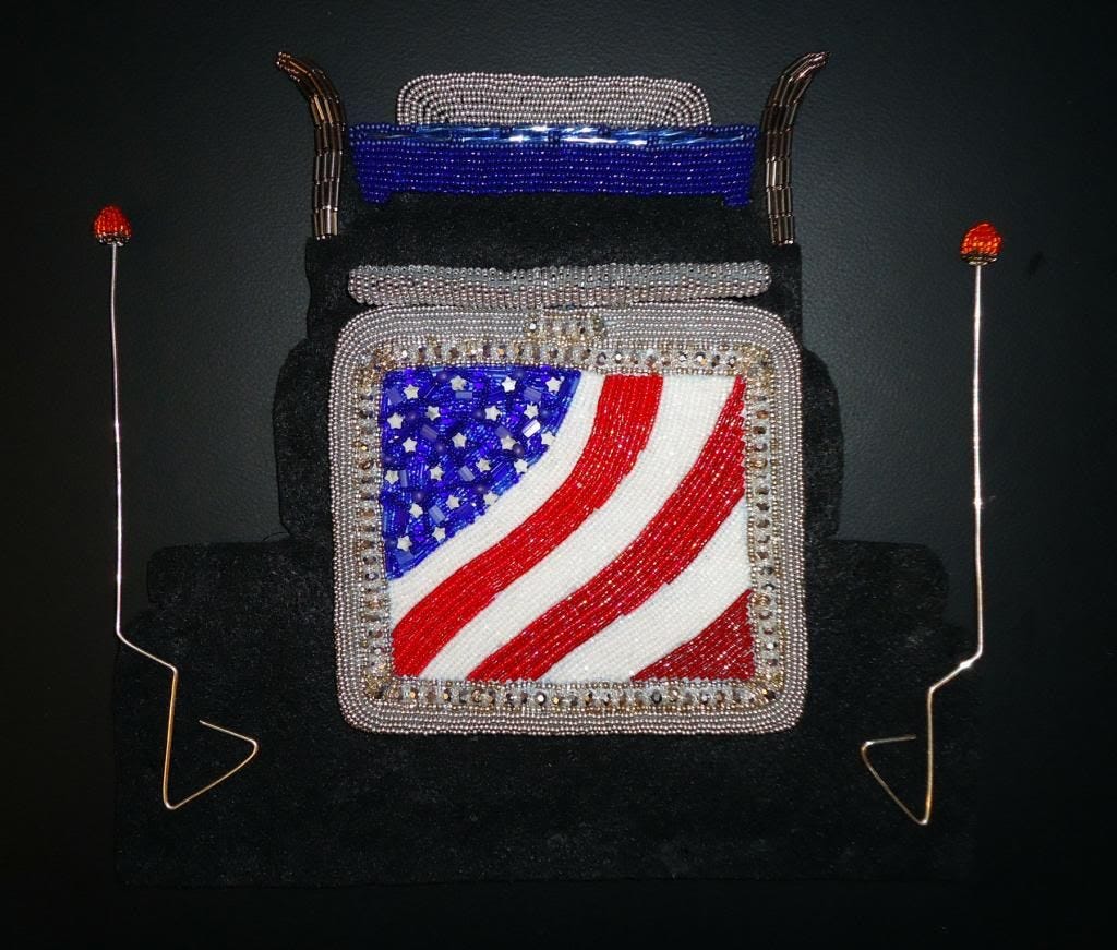 semi truck beaded peterbilt usa bead embroidery etsy beadwork sale semi truck beaded peterbilt usa bead embroidery etsy beadwork sale