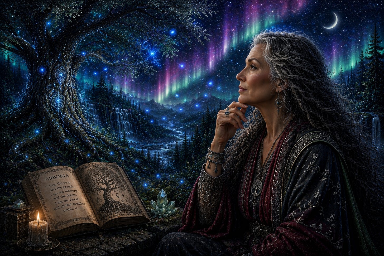Arboria thinking near the mother tree