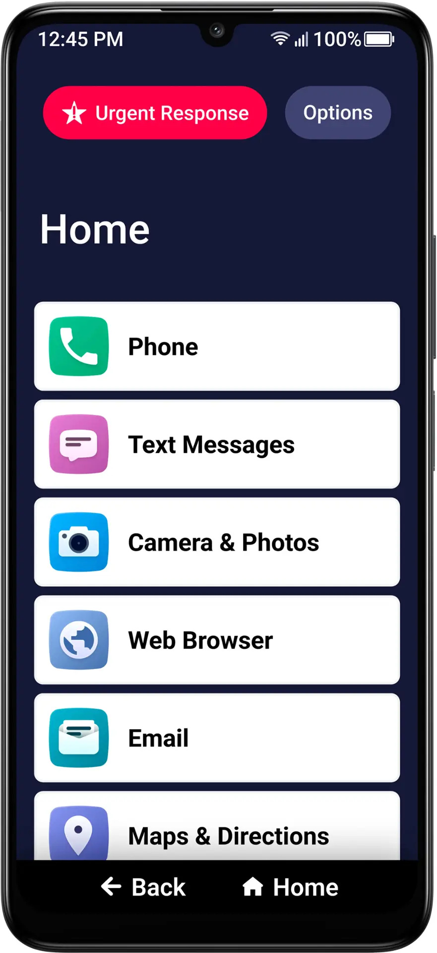 Front. Lively® - Jitterbug Smart4 Smartphone for Seniors - Black.