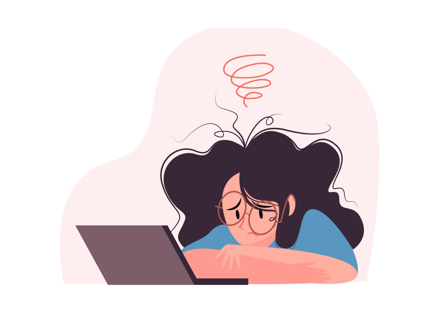 woman looking frazzled at laptop: simple trick to detect if manuscript is mess