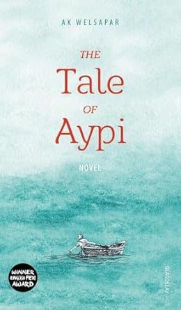 Tale of Aypi cover, featuring a boat tossed by an angry sea