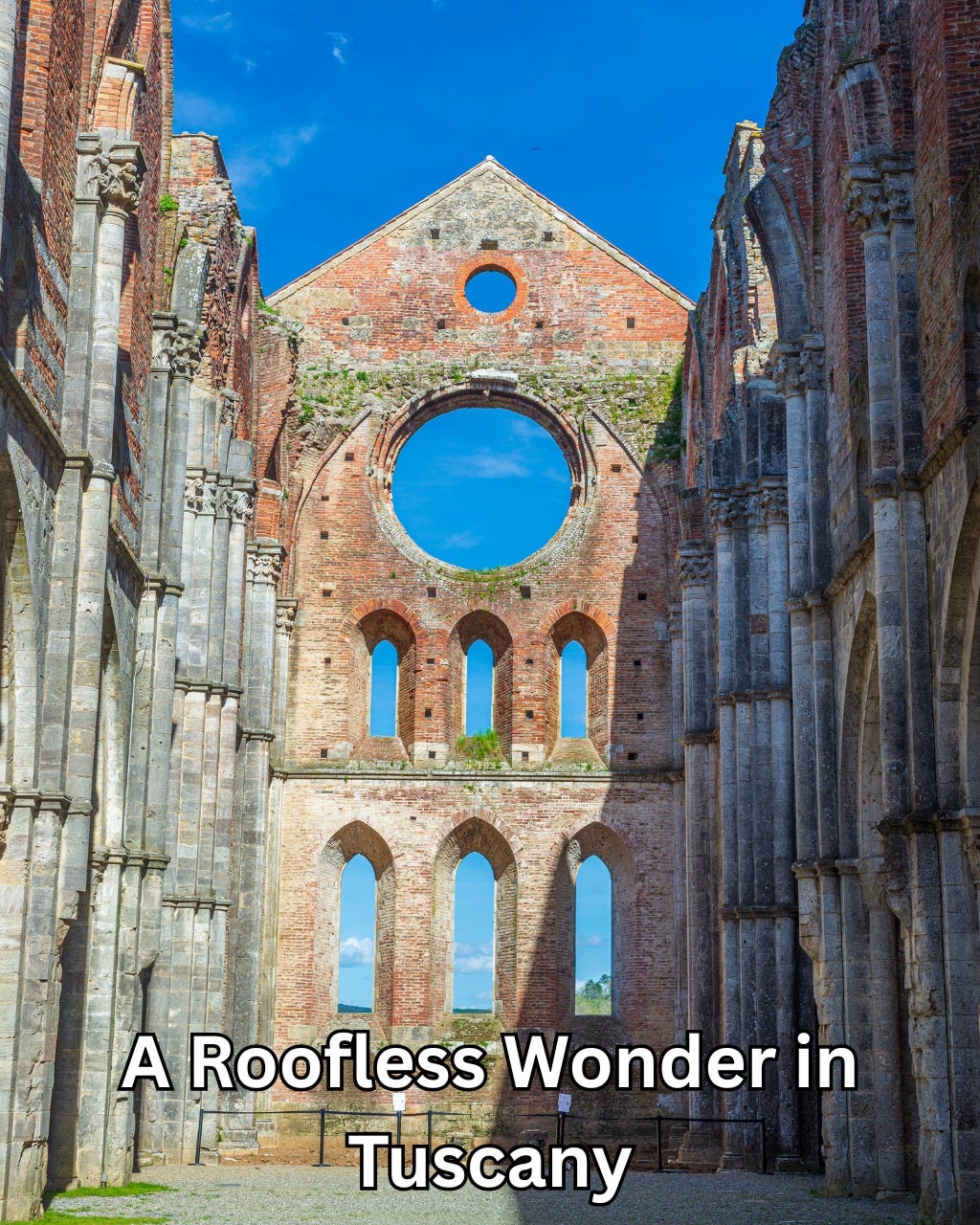 May be an image of the Aqueduct of Segovia and text that says '10I 110 A Roofless Wonder in Tuscany'