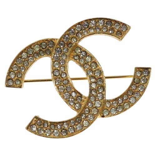 CHANEL Brooch metal Gold CC Auth 124560 - Picture 1 of 5