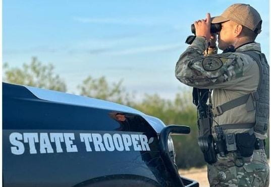 Texas State Trooper at border with Mexico Texas State Trooper at border with Mexico