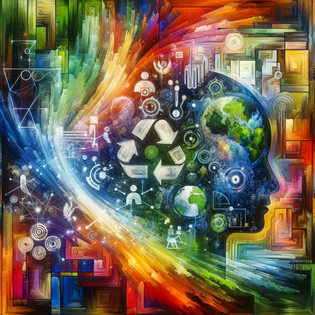 Abstract image evoking recycling