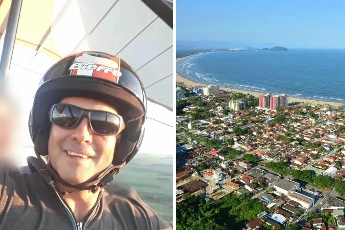 Aeronave caiu em praia de Bertioga neste feriado