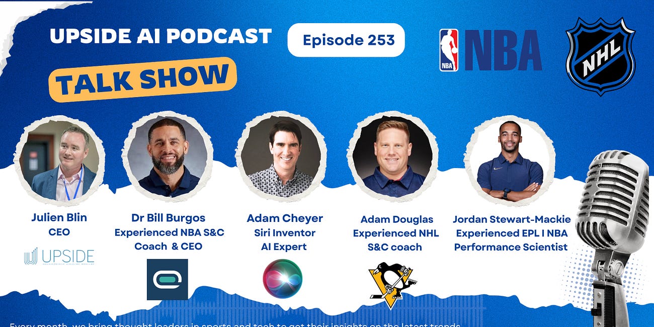 🔥Upside Video Chat with AI Experts: Bill Burgos (NBA S&C coach, LONU CEO), Adam Cheyer (Siri Co-Founder), Jordan Stewart-Mackie (EPL I NBA Performance Scientist), Adam Douglas (Penguins/NHL)