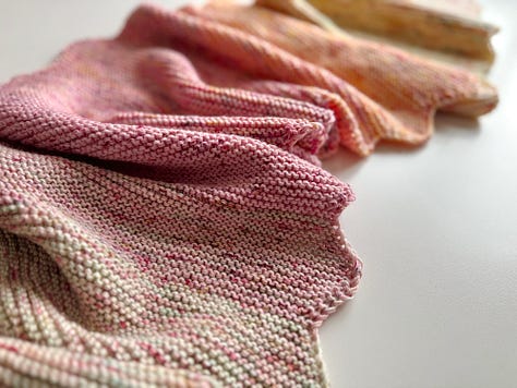 Various pictures of my completed Manderley Scarf