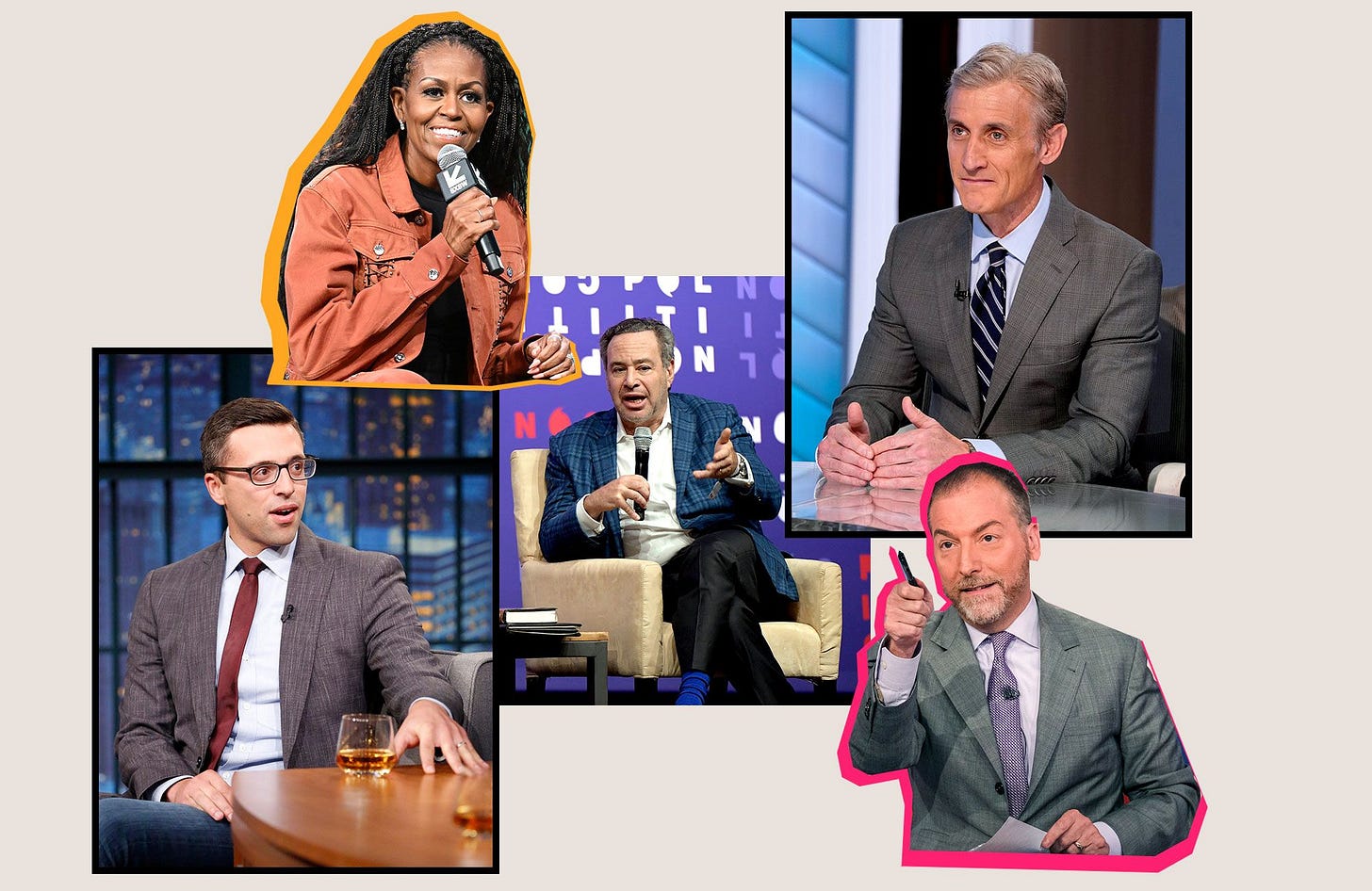 Image may contain Chuck Todd Dan Abrams Ezra Klein Michelle Obama David Frum People Person Blazer Clothing and Coat Image may contain Chuck Todd Dan Abrams Ezra Klein Michelle Obama David Frum People Person Blazer Clothing and Coat