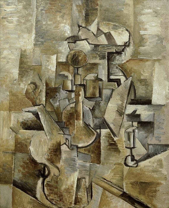 Braque Violin and Candlestick 1910 analytic cubism Braque Violin and Candlestick 1910 analytic cubism