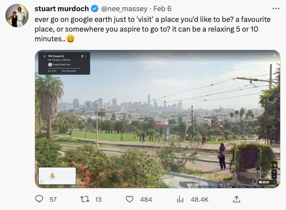 A recent "trip" to San Francisco via Google Maps