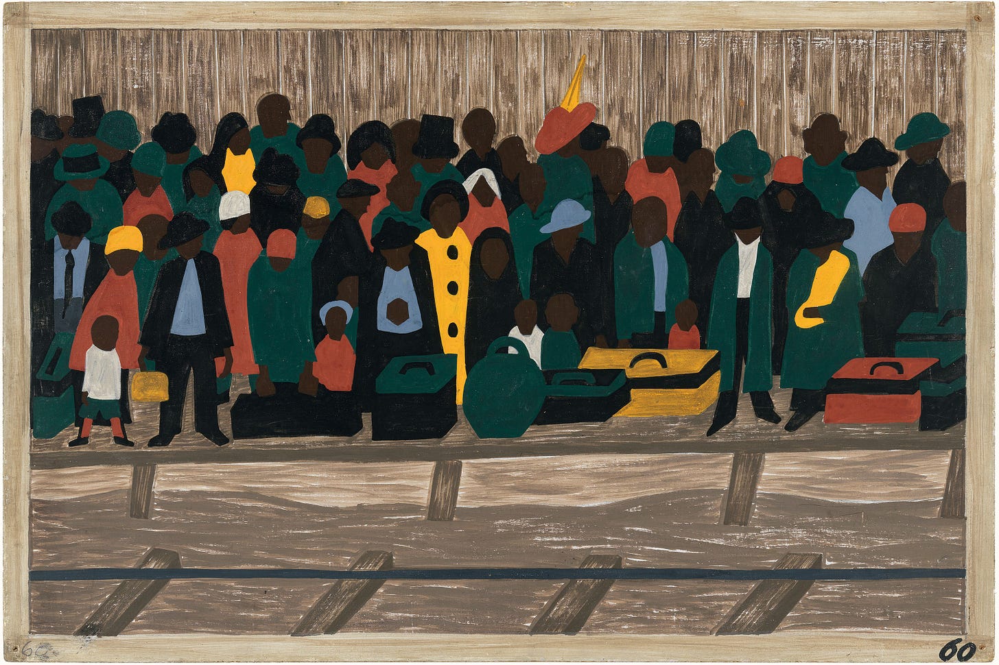 Migration Series No.60: And the migrants kept coming by Jacob Lawrence