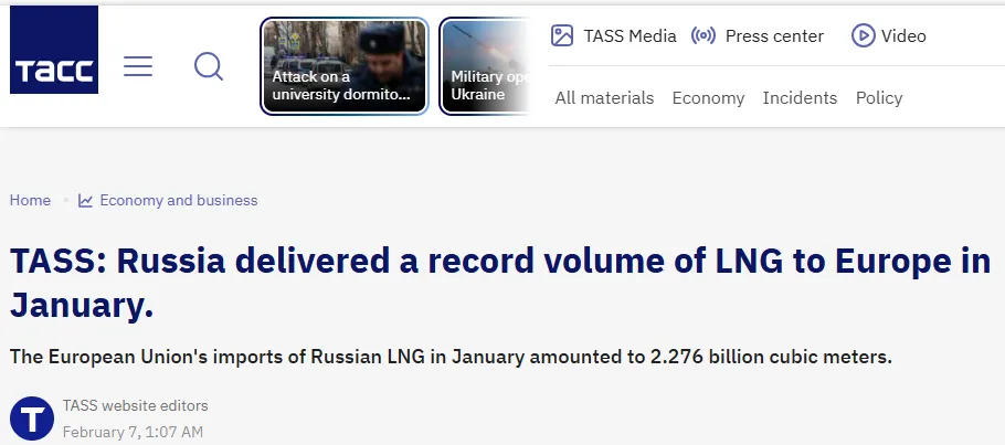 Kein Wasser für Donezk, aber jede Menge leckeres russisches Gas für die NATO!