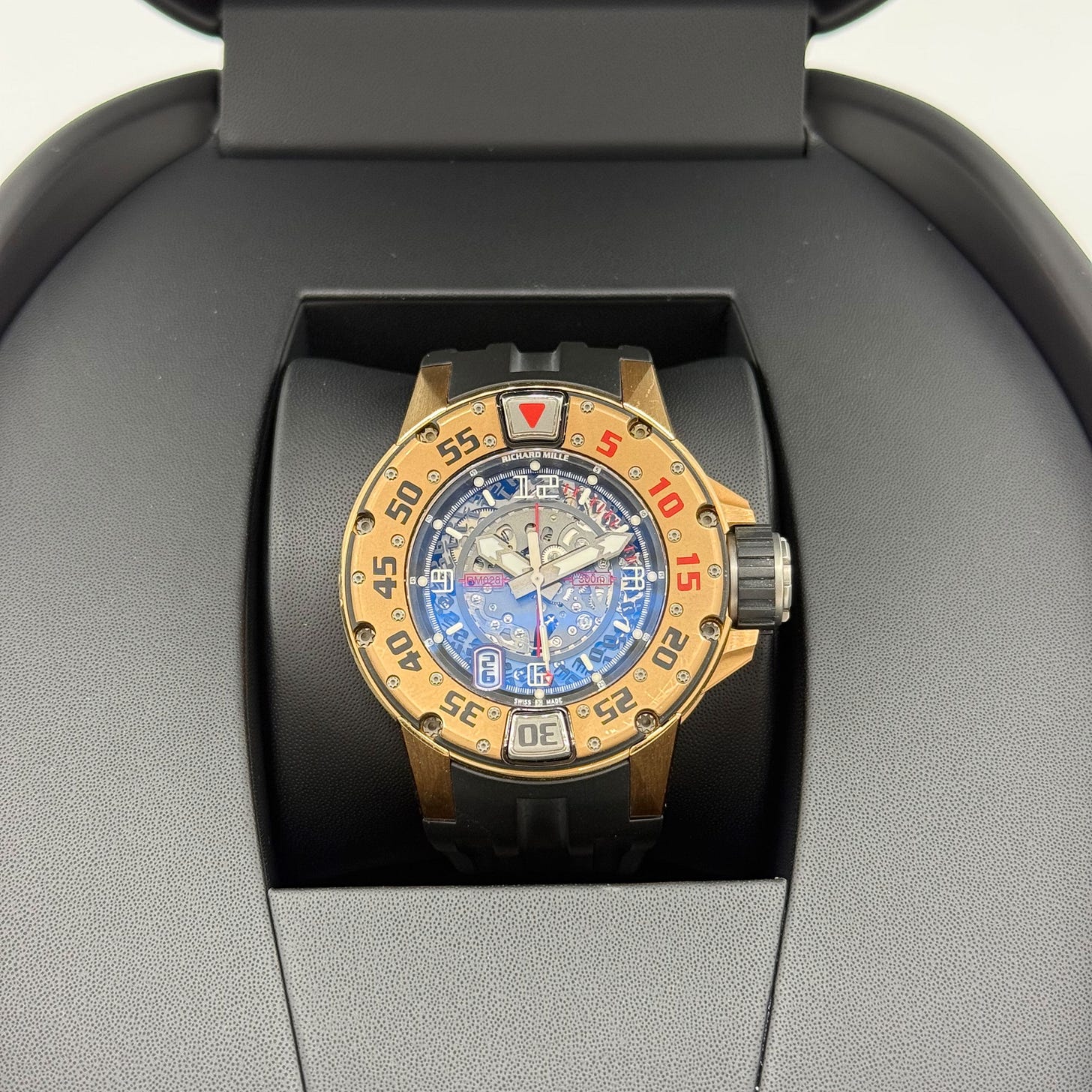 2014 Richard Mille Automatic Diver Rose Gold / Skeletonized / Arabic RM028 Listing Image 1 2014 Richard Mille Automatic Diver Rose Gold / Skeletonized / Arabic RM028 Listing Image 1
