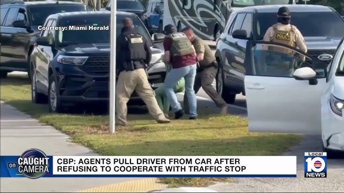 Video shows woman being forced from her car by federal agents in Key Largo