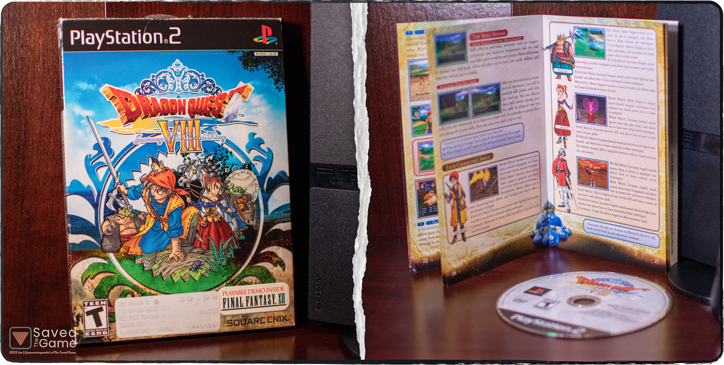 An image showing my copy of Dragon Quest VIII on the PS2!