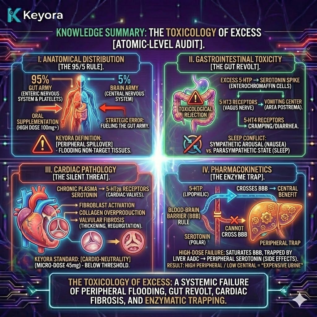 The 95/5 Rule triggers Peripheral Spillover and the Enzyme Trap, causing a Neuro-Endocrine Storm that compromises cardiac integrity and Neurological Sovereignty. The 95/5 Rule triggers Peripheral Spillover and the Enzyme Trap, causing a Neuro-Endocrine Storm that compromises cardiac integrity and Neurological Sovereignty.