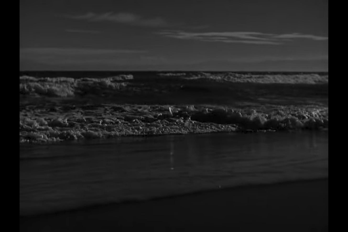 The Waves at Kamakura: The final shot of the film shows ocean waves breaking on the beach, suggesting a cosmic indifference and the cyclic character of life. The Waves at Kamakura: The final shot of the film shows ocean waves breaking on the beach, suggesting a cosmic indifference and the cyclic character of life.