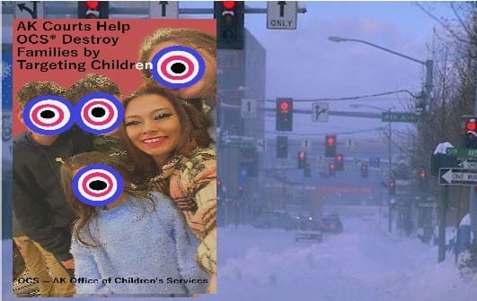 Protest poster against Alaska child services.