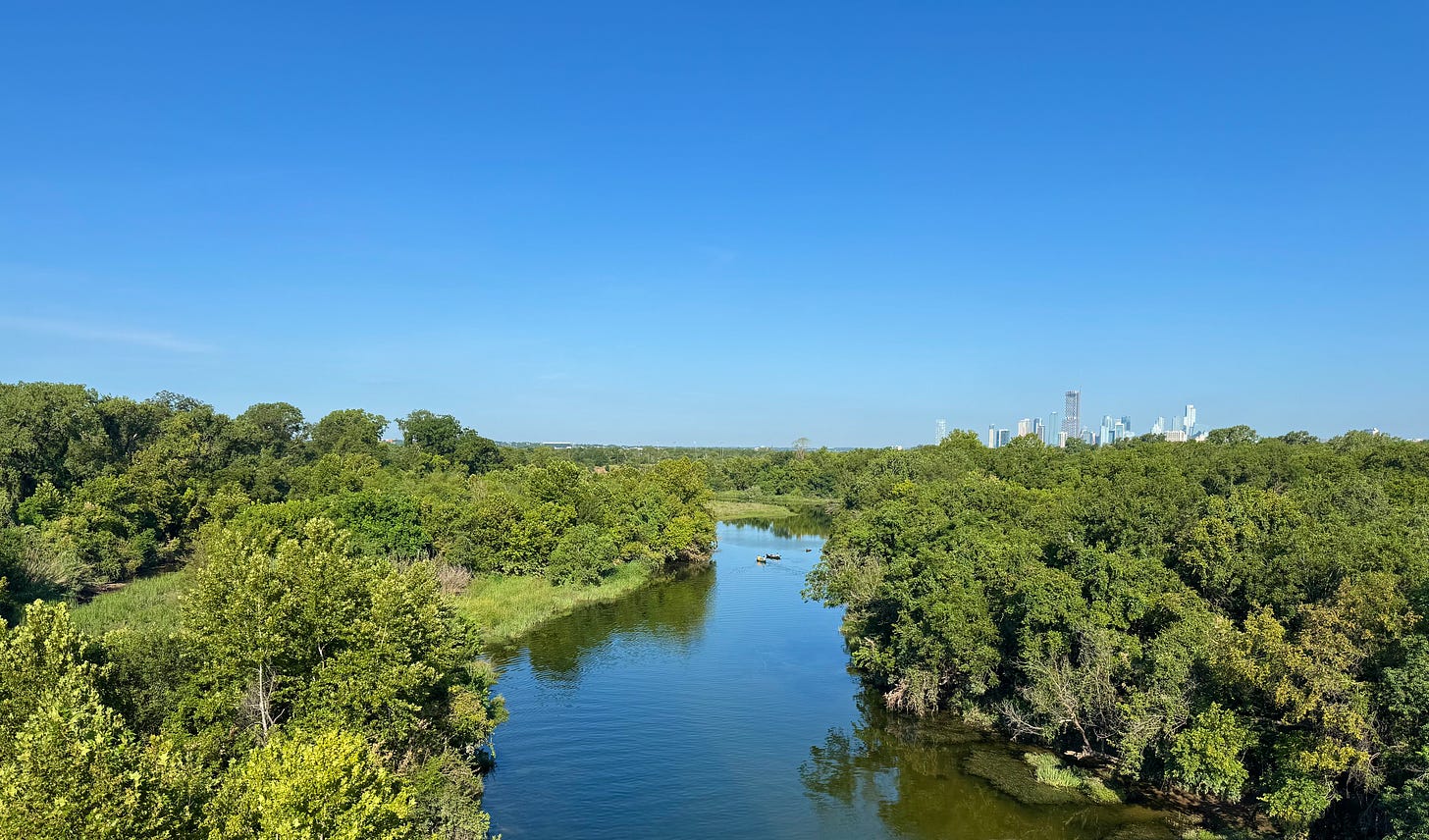 Colorado River with Austin skyline in background