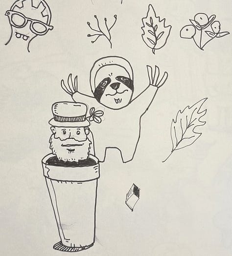 A messy sketchbook.