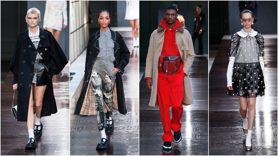 Burberry's Riccardo Tisci shows off first collection at LFW - BBC News