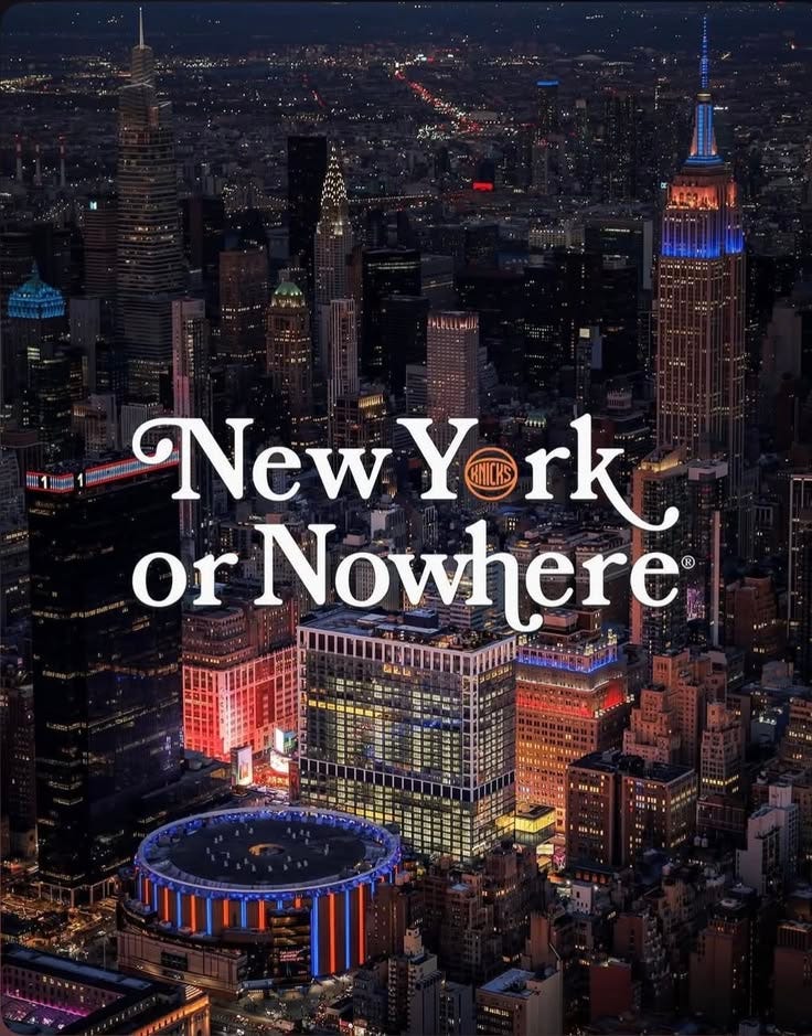This may contain: an aerial view of new york city at night with the words, new york or nowhere This may contain: an aerial view of new york city at night with the words, new york or nowhere