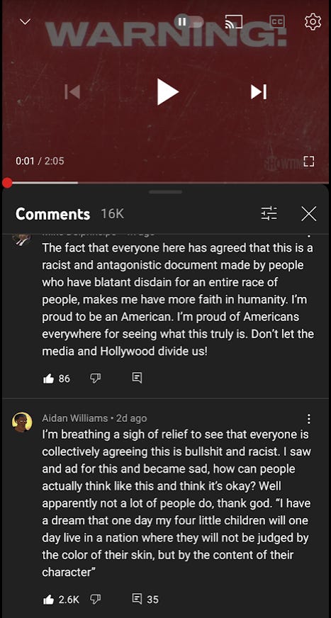 Snip of youtube comments, its clear everyday people had enough Snip of youtube comments, its clear everyday people had enough