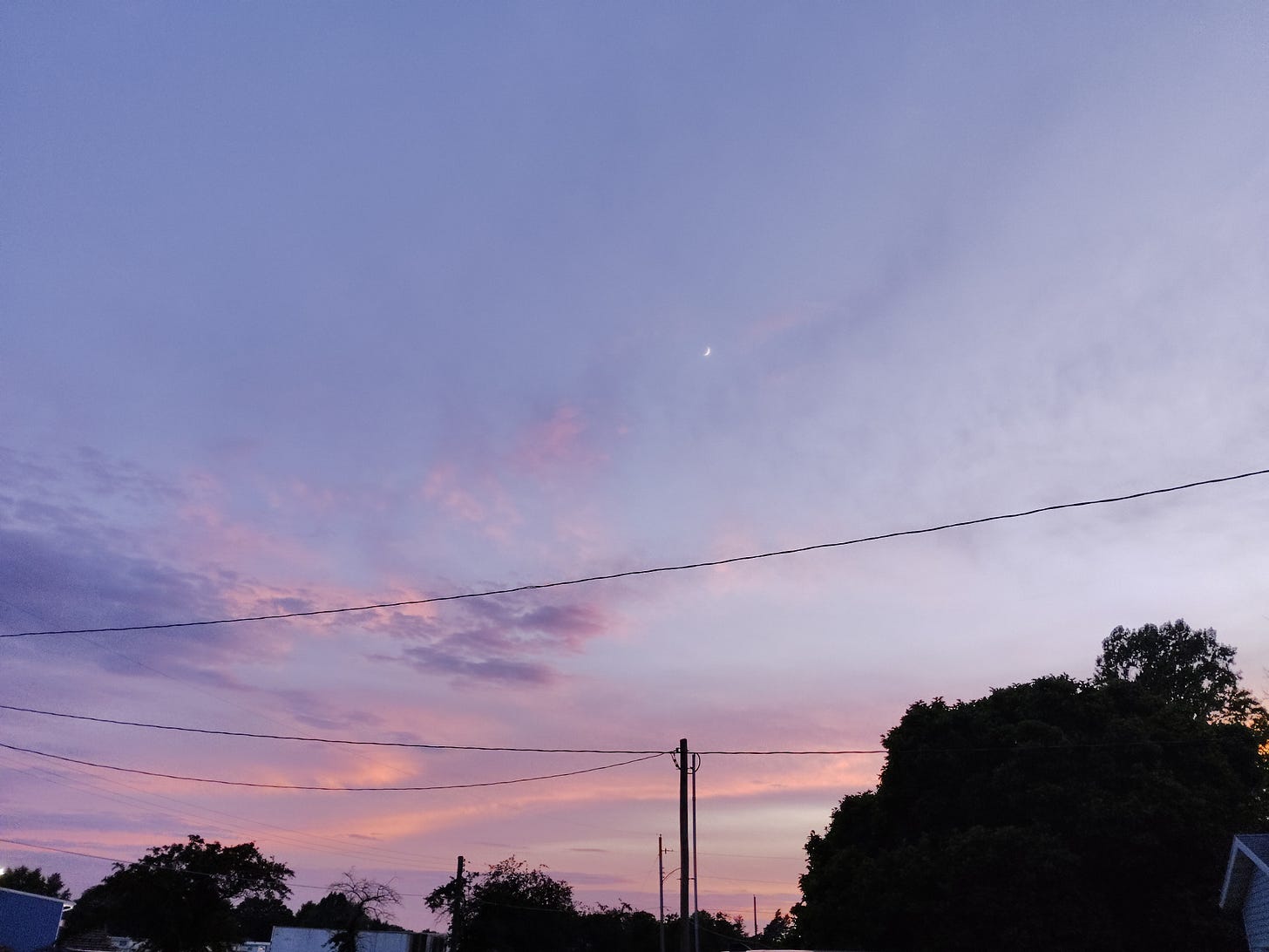 sky at dusk with the moon