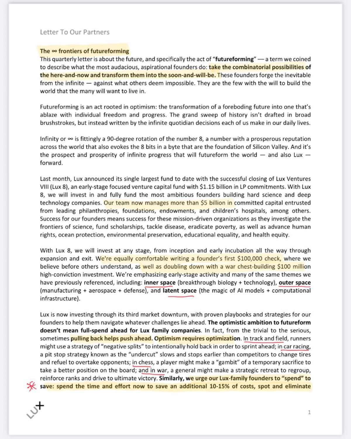 The first page of our latest quarterly letter. The first page of our latest quarterly letter.