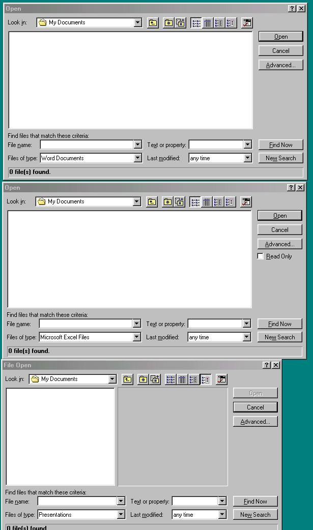 File open across Word, Excel, PowerPoint File open across Word, Excel, PowerPoint