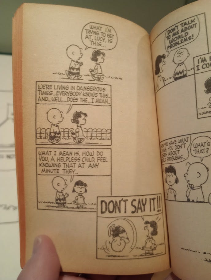Charlie Brown speaks to Lucy, and her response is the last word