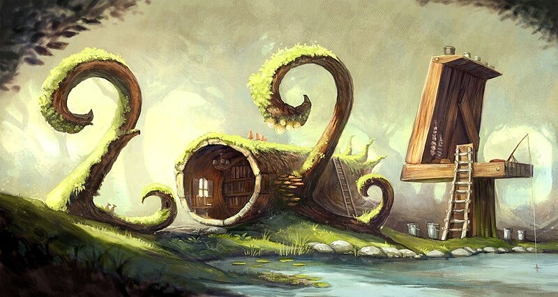 A cartoon of a house on an island

Description automatically generated