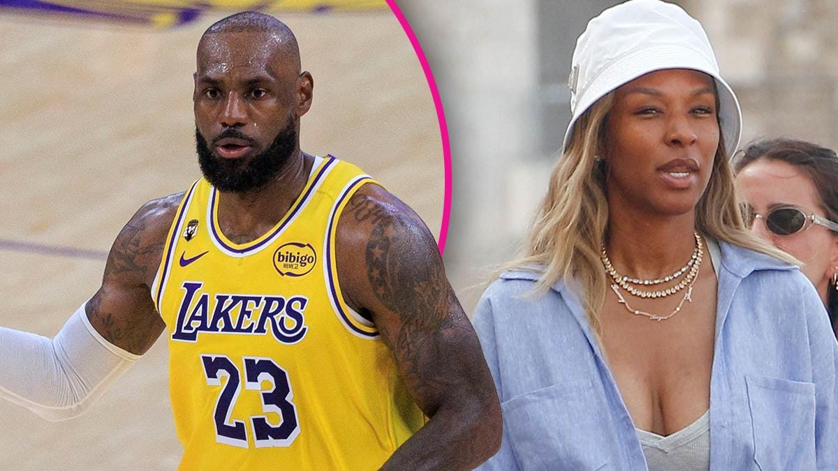 Composite photo of LeBron James and Savannah James Composite photo of LeBron James and Savannah James