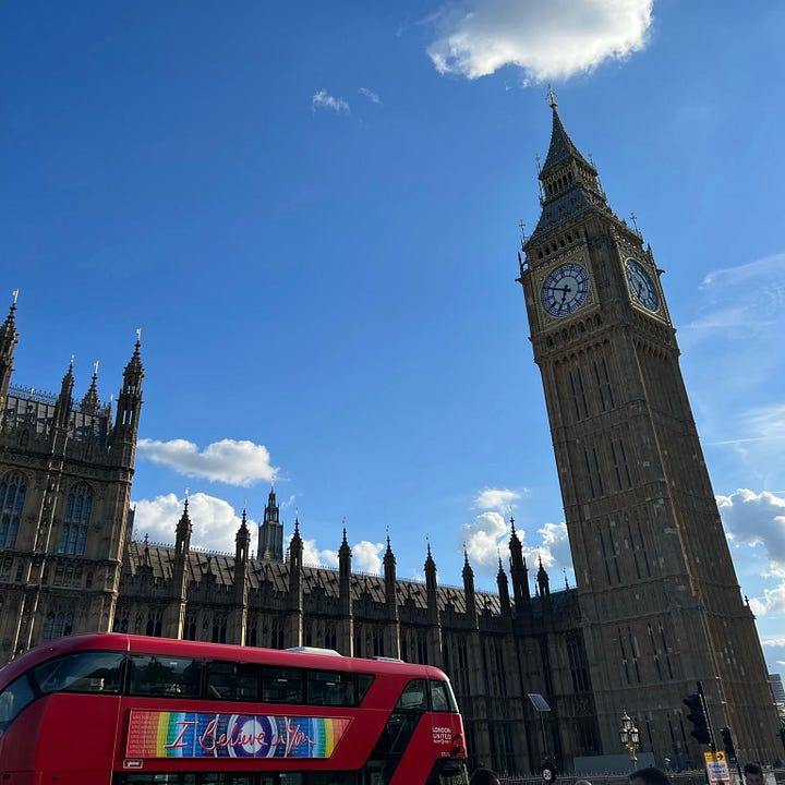 London’s Soho, phone booth, Big Ben, & Chinatown