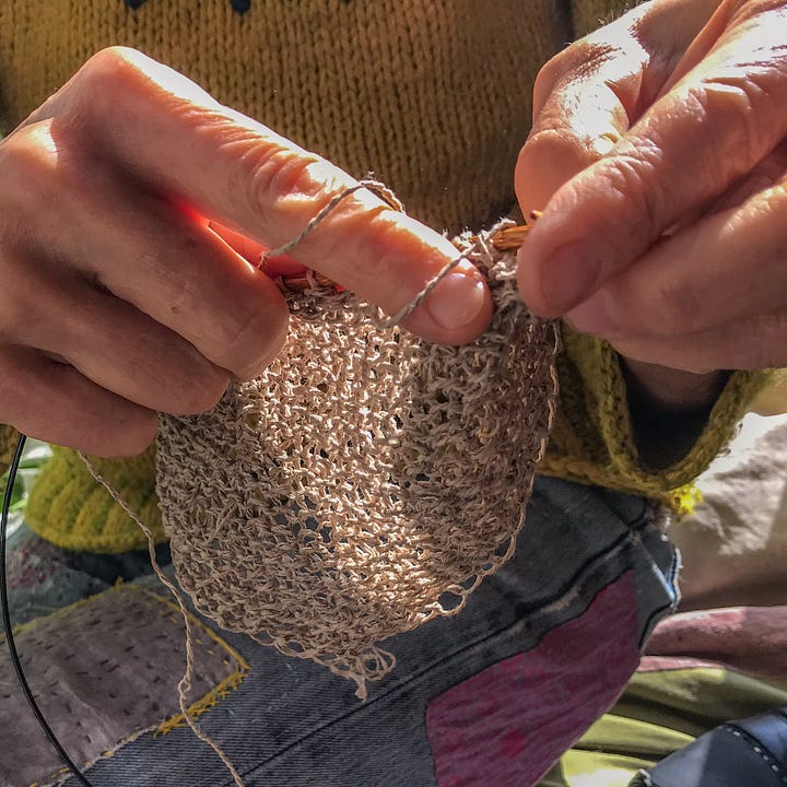 Diptych: Hands mending and making