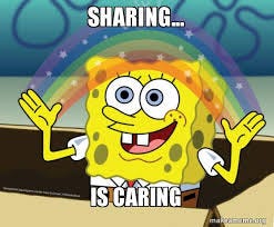 sharing... is caring - Rainbow SpongeBob Meme Generator sharing... is caring - Rainbow SpongeBob Meme Generator