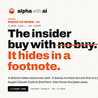 I Taught Claude Code to Catch the Insider Buy That Never Shows Up on an Insider Feed
