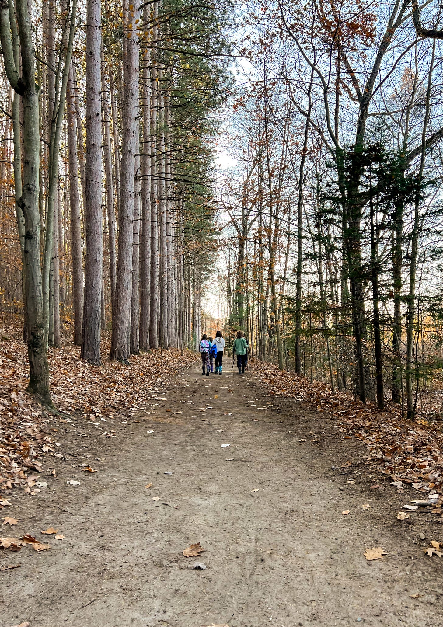 Kids on the trail ahead as I catch up with the pack.