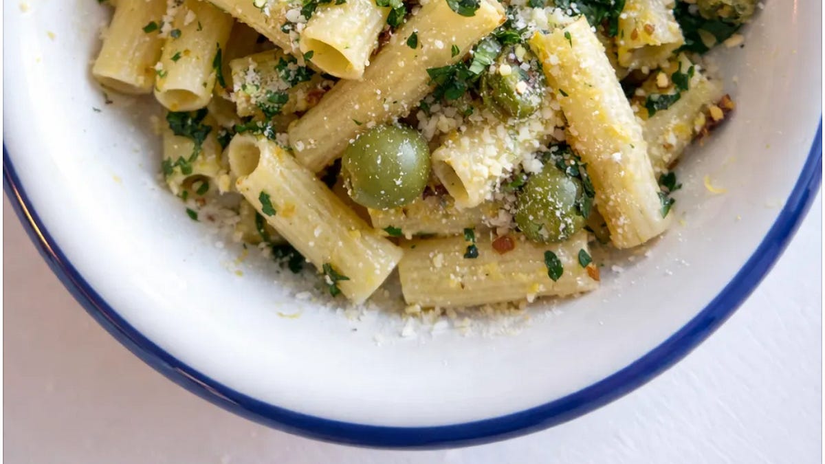Green Olive Rigatoni - Ben Soffer