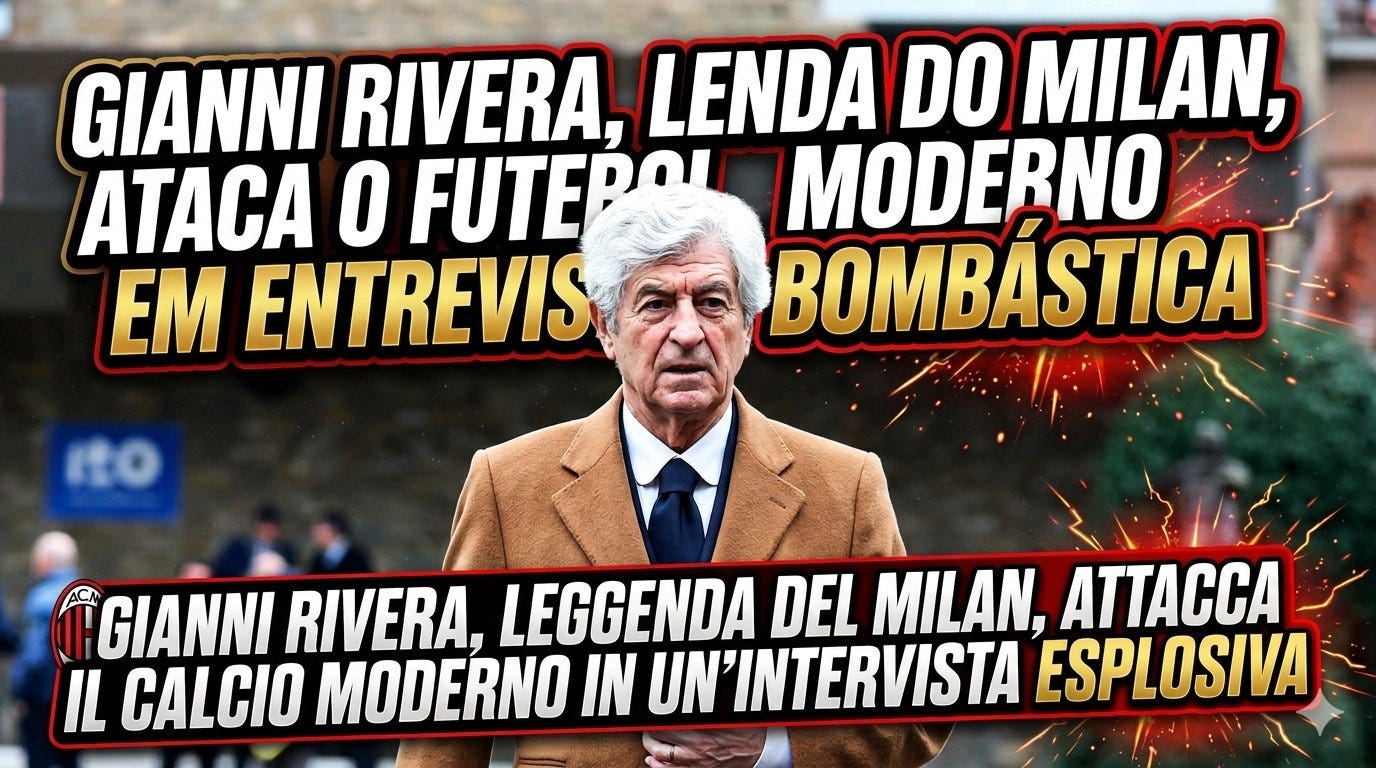 Gianni Rivera, lenda do Milan, ataca o futebol moderno em entrevista bombástica / Gianni Rivera, leggenda del Milan, attacca il calcio moderno in un'intervista esplosiva