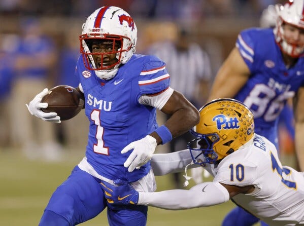 Brashard Smith and No. 20 SMU overwhelm previously undefeated No. 18 Pitt  48-25 | AP News
