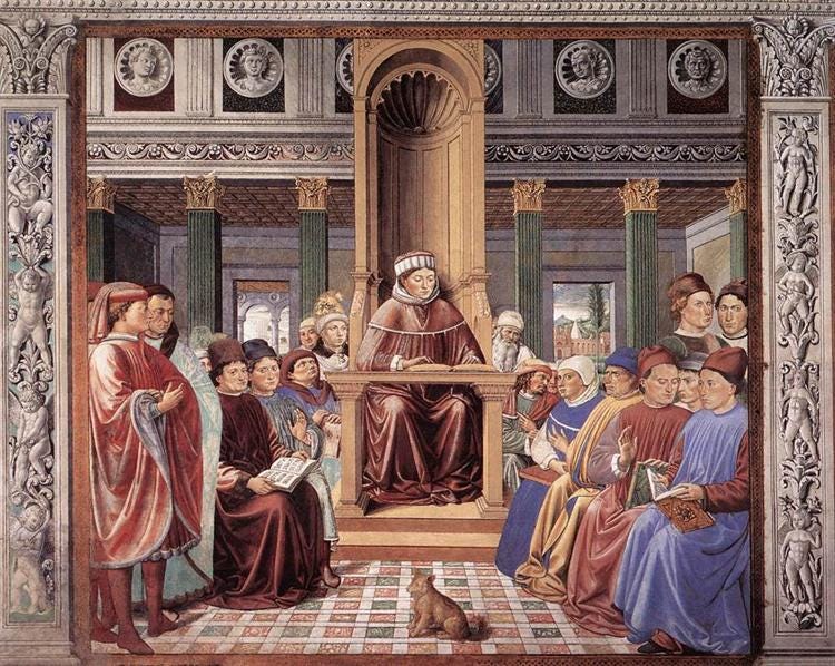 St. Augustine Reading Rhetoric and Philosophy at the School of Rome, 1464 - 1465 - Benozzo Gozzoli