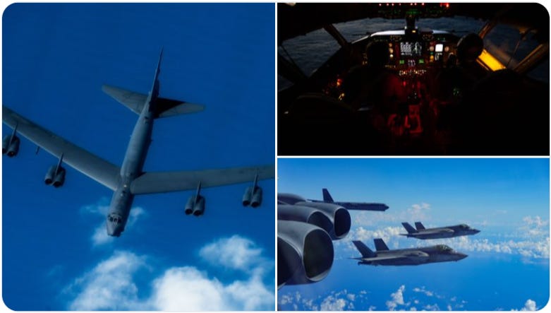 US Air Force “B-52Hs conduct a “demonstration mission” over international waters off Venezuela 