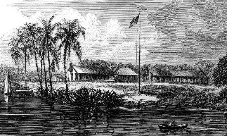 Rendering of Fort Dallas in 1858. Courtesy of Museum of Miami. Rendering of Fort Dallas in 1858. Courtesy of Museum of Miami.