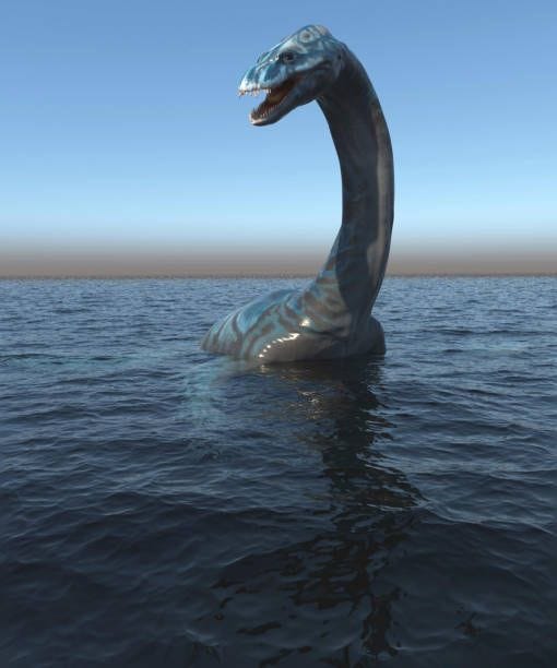 plesiosaur dinosaur in its ocean habitat. - plesiosaur stock illustrations