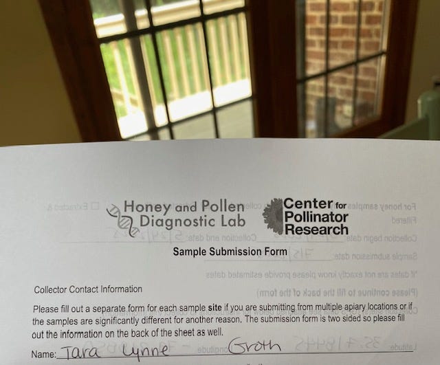 honey lab test sample form