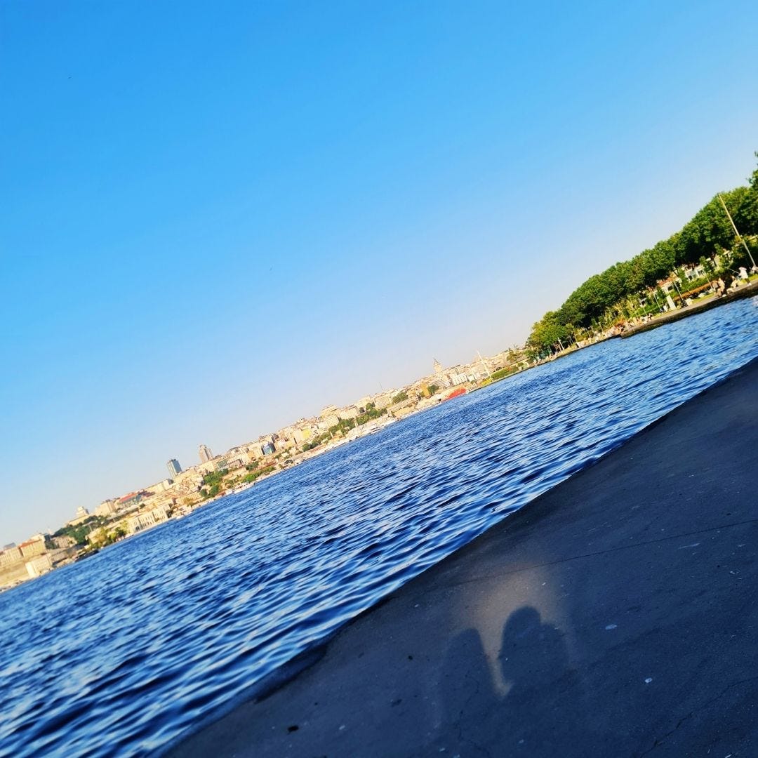 blue waters of bosphorus sea istanbul.
