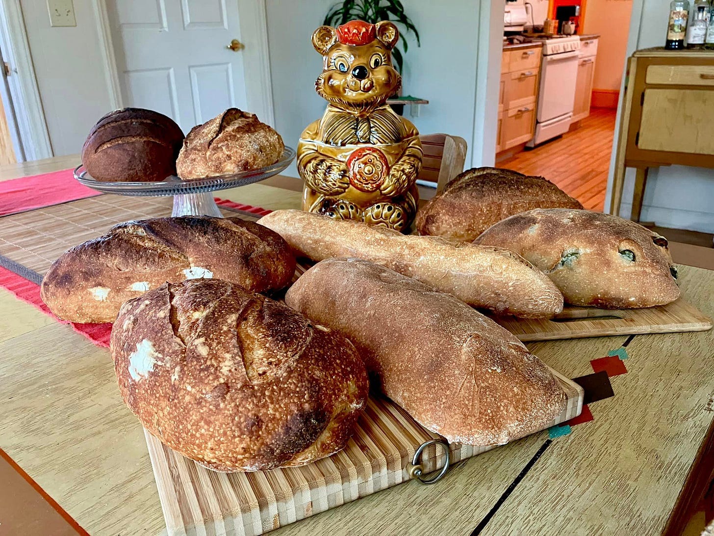 May be an image of baguette and rye bread